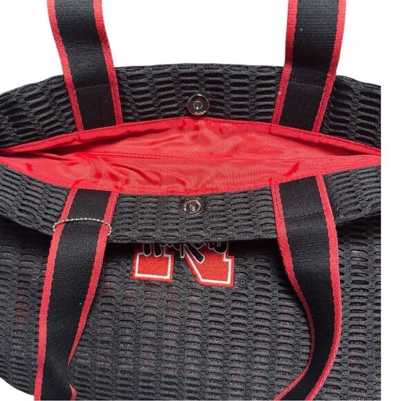 NWOT Alan Stuart Nebraska Huskers Black and Red Tote Bag Medium- Large - Picture 5 of 11